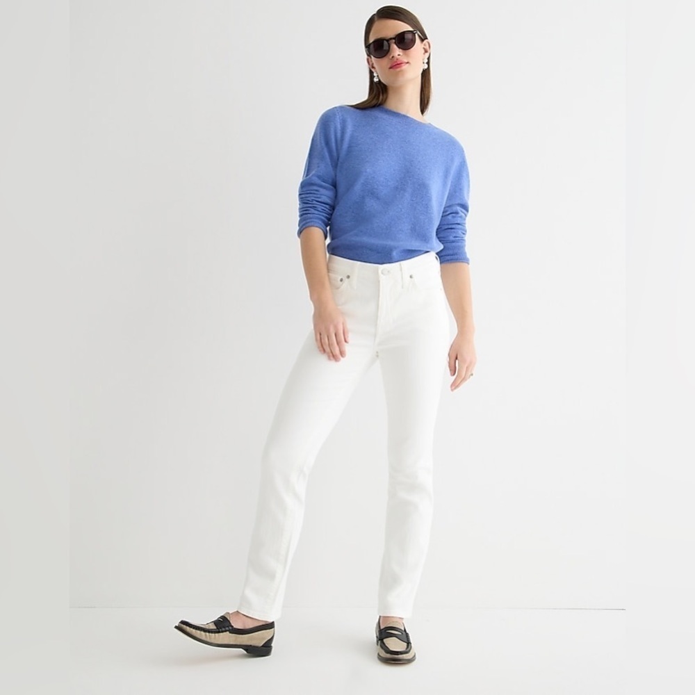 J. Crew White Denim Stretch Slim Straight Leg Jeans Size 27 / 29